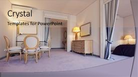  Presentation with luxury - Amazing PPT layouts having classic house - interior luxury apartment comfortable room backdrop and a coral colored foreground