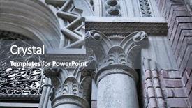  Presentation with house building - Presentation design with classic house - ornate columns of beautiful old background and a gray colored foreground