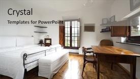  Presentation with property development apartment residential buildings - PPT theme featuring classic house - tower luxury residential apartments bedroom background and a light gray colored foreground