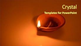  Presentation with indian - Colorful slides enhanced with deepavali - classic indian earthen lamp glowing backdrop and a dark gray colored foreground