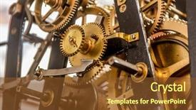  Presentation with mechanism - Slides with classic industrial age - analog clockwork gear mechanism background and a tawny brown colored foreground