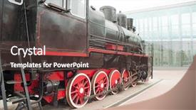  Presentation with steam - Slides consisting of classic industrial age - black retro steam locomotive background and a tawny brown colored foreground