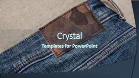  Presentation with welcome back design - PPT theme enhanced with classic industrial age - jeans pants with back pocket background and a ocean colored foreground