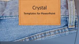  Presentation with brown leather - Slide deck having classic industrial age - jeans pants with back pocket background and a coral colored foreground