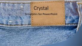  Presentation with brown leather - Theme having classic industrial age - jeans pants with back pocket background and a coral colored foreground