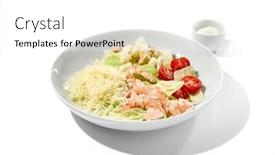  Presentation with simple food - Presentation theme enhanced with classic-italian-food-caesar-salad background and a white colored foreground