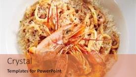  Presentation with pasta restaurant - Slide set enhanced with classic-italian-linguine-pasta background and a gold colored foreground