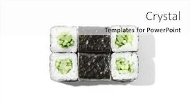  Presentation with japanese style - PPT theme consisting of classic-japanese-sushi-roll background and a  colored foreground