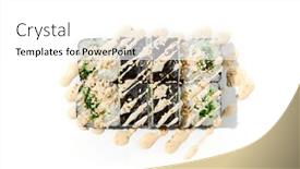  Presentation with japanese style - PPT theme having classic-japanese-sushi-roll background and a white colored foreground