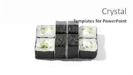  Presentation with japanese style - PPT layouts enhanced with classic-japanese-sushi-roll background and a  colored foreground