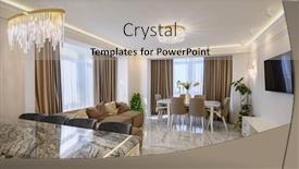  Presentation with kitchen design - PPT layouts enhanced with classic-kitchen-and-living-room background and a light gray colored foreground