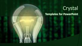  Presentation with light bulb - Cool new slide set with classic-light-bulb-matrix-background backdrop and a forest green colored foreground