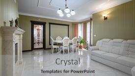  Presentation with room interior design - Theme with classic-living-room-interior-design background and a light gray colored foreground