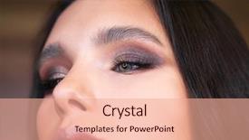  Presentation with eye brows - Beautiful PPT theme featuring classic make up perfect brow backdrop and a coral colored foreground