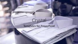  Presentation with boutique - PPT theme featuring classic men's shirts on shelf in boutique background and a light blue colored foreground