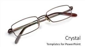  Presentation with classic - Theme with classic metal-framed glasses background and a white colored foreground