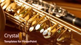  Presentation with music classic - Audience pleasing slide set consisting of classic music sax tenor saxophone backdrop and a wine colored foreground