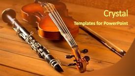  Presentation with music classic - Theme having classic music violin and clarinet background and a crimson colored foreground