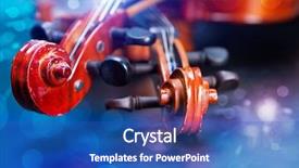  Presentation with music classic - Audience pleasing PPT theme consisting of classic music violin vintage close backdrop and a ocean colored foreground