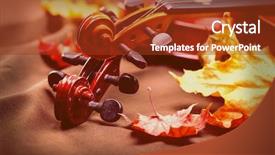  Presentation with music classic - Beautiful PPT theme featuring classic music violin vintage close backdrop and a tawny brown colored foreground