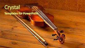  Presentation with music classic - Slide set enhanced with classic music violin vintage in wooden golden background background and a tawny brown colored foreground