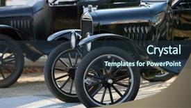  Presentation with classic car - Slide set consisting of classic old cars background and a tawny brown colored foreground