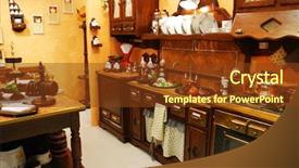  Presentation with old fashioned - Colorful slides enhanced with classic old fashioned kitchen interior backdrop and a tawny brown colored foreground