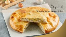  Presentation with meat - PPT layouts having classic-ossetian-pie-with-meat background and a yellow colored foreground