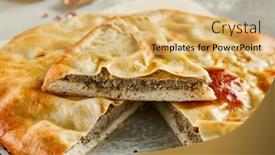  Presentation with classic - PPT theme having classic-ossetian-pie-with-minced background and a yellow colored foreground