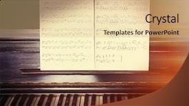  Presentation with vintage music - Slide deck with classic piano with musical note background and a coral colored foreground