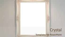  Presentation with picture frame - Audience pleasing PPT theme consisting of classic picture golden frame backdrop and a soft green colored foreground