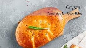  Presentation with egg pie - PPT layouts having classic-pie-with-green-onion background and a light gray colored foreground