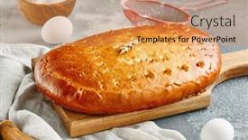  Presentation with ferment meat - Slides consisting of classic-pie-with-minced-meat background and a yellow colored foreground