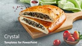  Presentation with classic - Slide set enhanced with classic-pie-with-mushroom background and a gray colored foreground