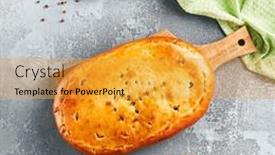  Presentation with mushroom - Slide set with classic-pie-with-mushroom background and a yellow colored foreground