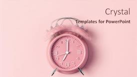  Presentation with pastel pink - Presentation theme with classic-pink-alarm-clock-ringing background and a lemonade colored foreground
