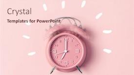  Presentation with pastel pink - Presentation theme featuring classic-pink-alarm-clock-ringing background and a lemonade colored foreground