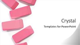  Presentation with pink white - PPT theme featuring classic pink erasers on white background and a white colored foreground