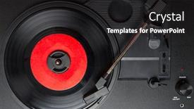  Presentation with record player - Theme enhanced with classic-portable-record-player background and a black colored foreground