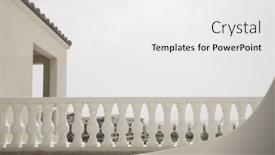  Presentation with railing - Cool new PPT theme with classic-railing-design backdrop and a white colored foreground