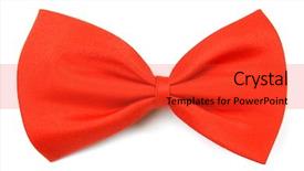 Presentation with classic - Cool new presentation theme with classic red bowtie isolated on white background backdrop and a red colored foreground