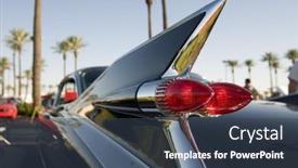  Presentation with classic car - Slides consisting of classic-retro-50-s-chrome background and a ocean colored foreground