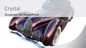  Presentation with classic car - PPT theme featuring classic-retro-car-isolated background and a white colored foreground