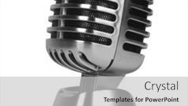  Presentation with music classic - Slides with classic-retro-dynamic-vocal-microphone background and a light gray colored foreground