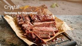  Presentation with chilli - Amazing presentation theme having classic-ribeye-steak-served backdrop and a coral colored foreground