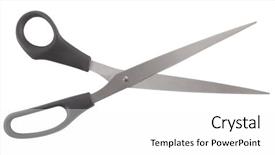  Presentation with black abstract simple - Cool new slide set with classic scissors simple metal black backdrop and a white colored foreground