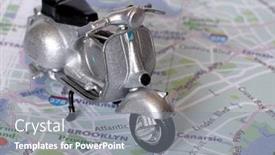  Presentation with classic - Presentation enhanced with classic-scooter-toy-on-map background and a gray colored foreground