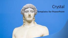  Presentation with classic - Slide set having classic sculptures picture over color background and a light blue colored foreground