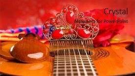  Presentation with guitar class - Cool new presentation design with classic spanish guitar with flamenco backdrop and a red colored foreground