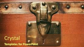  Presentation with brown leather - Beautiful PPT theme featuring classic-style-brass-lock backdrop and a tawny brown colored foreground